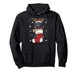 Santa Hat Schipperke Puppy Dog In Socks Xmas Tree Lights Pullover Hoodie