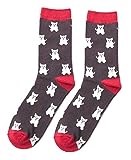 LilyRosa Mens Westie Dog Socks 6-11 Grey Blue Purple White West Highland Terrier Scottie 1 Pair (Grey)