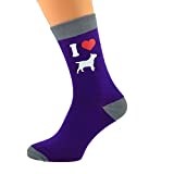 Purple & Ash Grey Unisex Socks I Love English Bull Terriers Dog Design UK Size 5-12 X6N578