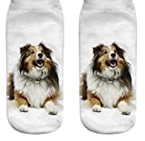 FUREVER GIFTS Shetland Sheep Dog Sheltie Unisex Trainer Socks One Size Polyester 1 Pair