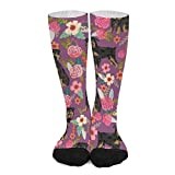 Patterned Socks 50Cm Brussels Griffon Black And Tan Flower Dog Purple Ski Sock Premium Crew Socks Cute Socks For Valentine'S Day, Mens, Great Gift
