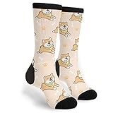 Men Women Crew Socks Cute Shiba Inu Dog Office Socks Funky Cool Crazy Socks Anti Blister Athletic Socks For Walking Trekking Cycling