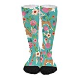 Fun Socks 50Cm Basenji Flower Pure Breed Dog Boot Socks Unique Work Socks Knitting Winter Socks For Winter, Womens, Teenager