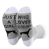 PLITI Greyhound Socks Greyhound Lover Gift Just A Girl Who Loves Greyhounds Gift For Greyhound Owner Gift Greyhound Mom Gift (Cotton, Girl Lover Greyhounds SocksU)