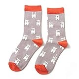 LilyRosa Scottie Dog Socks Dogs Girls Ladies Bamboo Mix Novelty West Highland Terrier Westie (Grey)