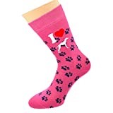 I Love Whippets Dog Paw Design Hot Pink Ladies Socks UK 4-8