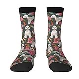 Crew Socks, Compression Socks Casual Novelty Sports Socks 40CM Long For Unisex Bedlington Terrier Florals Dog