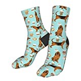 Men’S Socks Bloodhound Fabric Bloodhound Fabric Dogs Office Socks Novelty Trainer Socks Comfortable Sports Socks For Yoga Work Climbing 40Cm