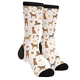 MOLIAN Dachshund Dogs Socks for Men Women Novelty Crew Socks Funny Crazy Stockings Gifts, Airedale Terrier Dog Print, One Size