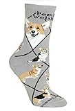 Pembroke Welsh Corgi Socks In Grey (Medium)