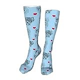 Blue Chinese Crested Athletic Socks For Men Women Cushion Thick Socks Daily For Running Flight Travel Mountaineering 20 In
