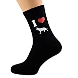 GTR-Prestige Giftware I Love German Shepherd Dogs Black Socks Mens UK Size 6-12 Eur 39-46 (X6N123)