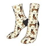 Trainer Socks Belgian Malinois Coffee Cute Dog Design Work Socks Comfortable Walking Socks Anti-Slip Men’S Socks For Climbing Men Everyday 40Cm