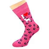 I Love English Bull Terriers Dog Paw Design Hot Pink Ladies Socks UK 4-8