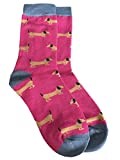 Purple Possum UK® Socks Sausage Dogs Ladies Pink Blue Dachshunds Soft Bamboo Cotton Blend Dachshund Dog Sock One Size