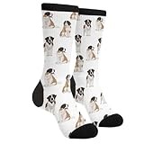 SEVEBJ Novelty Fun Crew Socks Fashion Comfortable Men And Women Crazy Dress Socks Saint Bernard Dog Dogs
