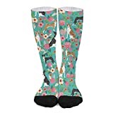 Winter Socks 50Cm Basenji Flower Dog Breed Flowers Mens Socks Comfort Ski Sock Breathable Patterned Socks For Great Gift, Mens, Womens