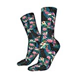 Sports Socks Flat Coated Retriever Dog Breed Flowers Socks Wicking Athletic Socks Anti Bliste Office Socks For Baseball Outdoor Camping 40Cm