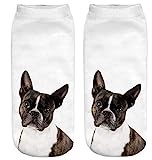 FUREVER GIFTS Boston Terrier Dog Unisex Trainer Socks One Size Polyester 1 Pair