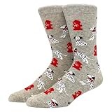 LYF STILE Dalmatian Dog Novelty Funny Socks - GreyCotton Blend Gift Mens Womans UK Size 5-11 - 1 Pair