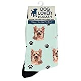 Ladies Dog Lover Yorkshire Terrier design socks, bright colour quality cotton mix fabric, one size, great Westie Dog lover gift and stocking filler