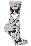 Cardigan Welsh Corgi Dog Design Novelty Socks In Grey (Medium)