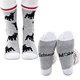 PXTIDY Schnauzer Socks 2 Pairs Schnauzer Mom Crew Socks Schnauzer Dog Mom Gift Miniature Schnauzer Gifts for Women - - Medium