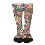 Winter Socks 50Cm Leonberger Dog Breeds Leonberger Flower Dog Boot Socks Thick Gift Socks Multi Coloured Mens Socks For Teenager, Winter, Great Gift