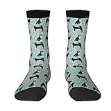 Crew Socks, Compression Socks Casual Novelty Sports Socks 40CM Long For Unisex Appenzeller Sennehund Swiss Mountain Dog Roses Design