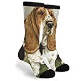 351 Men Women Funky Socks Basset Hound Workout Socks Wicking Cushion Athletic Socks Comfortable Warmer Socks For Hiking Outdoor Sport