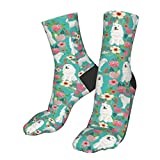 Unisex Socks Great Pyrenees Floral Dog Cute Dogs Design Florals Pyrenees Florals Men's Athletic Ankle Socks Cushion Running Socks Cotton Socks Crew Socks