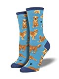 LilyRosa® Golden Retriever Socks Dog Dogs Ladies Girls Womens Blue Black Paw Paws (UK Size: 3 to 7)