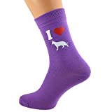 GTR-Prestige Giftware I Love German Shepherds/Alsatians Dog Ladies Socks Purple UK 4-8 EUR 37-41 US 6-10 (X6N141)