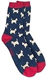 Purple Possum® Westie Dog Socks Mens Novelty Fun Dogs Navy Blue White West Highland Terriers Shoe Size 7 to 11
