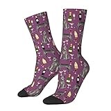 Gift Socks 40cm Irish Wolfhound Wine Cocktails Dog Breed Purple Socks Unique Golf Socks Warm Ski Sock For Womens, Winter, Aldult
