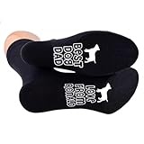 Best Dog Dad English Bull Terrier Sole Print Socks Personalised with Name Mens UK 5-12, One Pair, Black