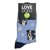Animal Crackers 'Love Dogs' STAFFORDSHIRE BULL TERRIER Dog Breed Socks, plush 80% cotton fabric, Men's or Women's sizes (UK, Alpha, One Size, Regular, Regular, Women's, Lilac)