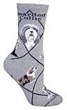 Bearded Collie Socks In Grey (Large)