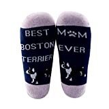 BNQL 2 Pairs Best Boston Terrier Mom Ever Socks Boston Terrier Mom Gifts Boston Lover Gifts Dog Owner Gifts (Boston socks)