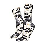 Sports Socks Giant Schnauzers Paw Prints Work Socks Wicking Trainer Socks Casual Men’S Socks For Camping Outdoor Women 40Cm