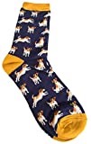 Purple Possum® Mens Socks Novelty Jack Russell Dogs Fun Bamboo Cotton Blend UK Dog Print Shoe Size 7-11 Gift Idea (Blue)