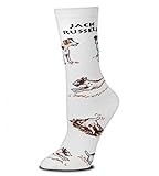 Jack Russell Terrier Poses Socks for Adult (White), Medium