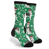 Unisex Crew Socks Alaskan Malamute Peppermint Dog Running Socks Secure Fit Socks Warm Sports Socks For Summer Sport Trainer