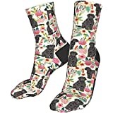 Socks Portuguese Water Dog Flower Running Socks Breathable Work Socks Comfortable Walking Socks For Hiking Yoga Outdoor 40Cm