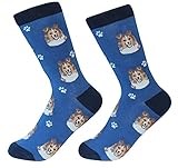 Shetland Sheepdog Sheltie Dog Breed Socks Unisex Sock Daddy by E&S Pets, Blue, One size