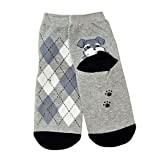 EZB Womens Novelty Dog Socks UK 3-7 (Schnauzer Grey)