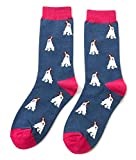 LilyRosa Fox Terrier Socks Dog 1 Pair Girls Ladies 3-7 (Navy Blue)