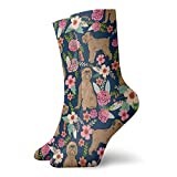 Hiking Socks Brussels Griffon Florals Dog Womens Crew Socks All Season Soft Cotton Socks