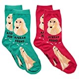 Foozys Unisex Crew Socks | Cute Afghan Hound Dog Canine Themed Novelty Socks | 2 Pair, Afghan Hound