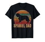 Retro Spaniel Dad Gift Dog Owner Pet English Cocker Father T-Shirt